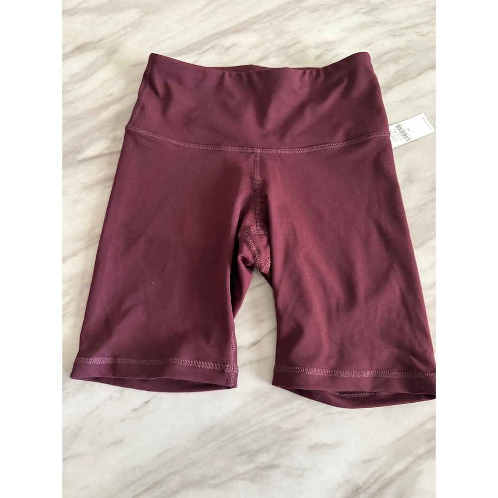 Old Navy Active PowerPress High-Rise Bike Shorts Burgundy XS Go-Dry Workout